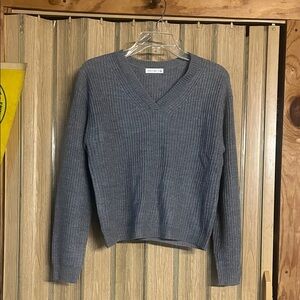 Gray V-Neck Sweater